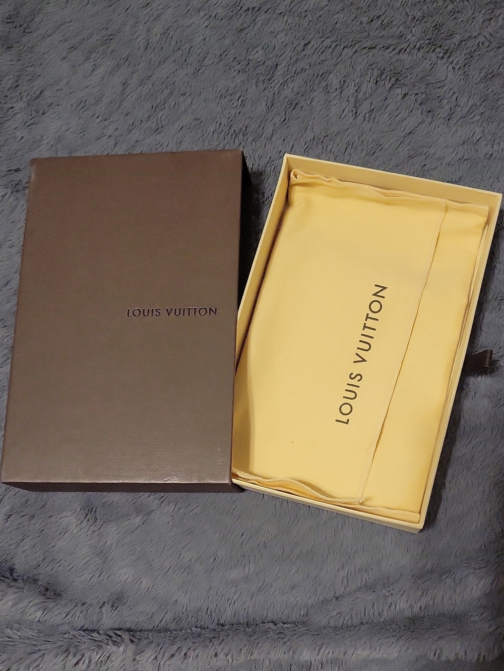 Louis Vuitton Yellow Dust Bag with Brown Presentation Box